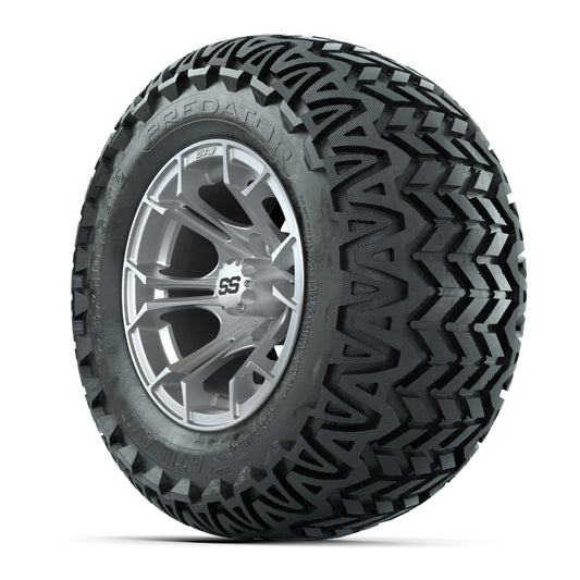 GTW® Spyder Silver Brush 12 in Wheels with 23X10.5-12 Predator All-Terrain Tires – Full Set