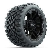 GTW® Graffiti Gloss Black 14 in Wheels with 23X10-R14 Nomad Steel Belt Radial All-Terrain Tires – Full Set