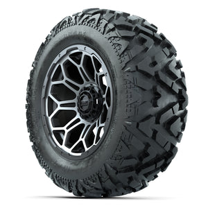 GTW Bravo Matte Gray/Machined 14 in Wheels with 25x10-14 Bar - 3/4 view