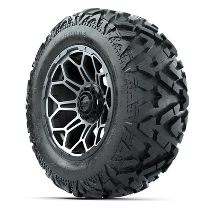 GTW Bravo Matte Gray/Machined 14 in Wheels with 25x10-14 Bar - 3/4 view
