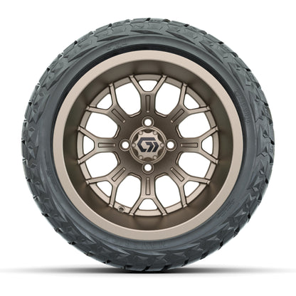GTW Assault Matte Bronze 14 in Wheels with 23X10-R14 Maverick Steel Belted Radial All-Terrain Tires – Full Set