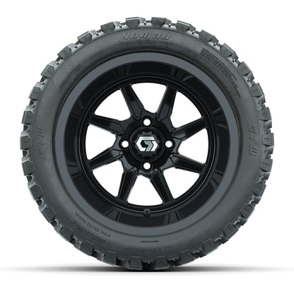 GTW Reaper Gloss Black 14 in Wheels with 23X10-R14 Nomad Steel Belt Radial All-Terrain Tires – Full Set