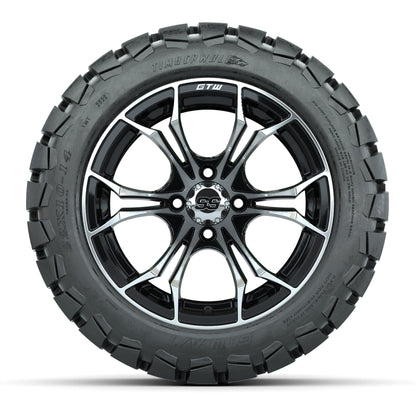 GTW Spyder Machined/Black 14 in Wheels with 22x10-14 GTW Tim - front view