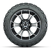 GTW Spyder Machined/Black 14 in Wheels with 22x10-14 GTW Tim - front view