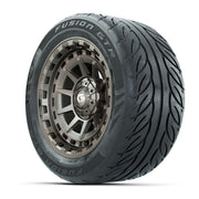 GTW® Barricade Bronze 14 in Wheels with 255/45-R14 Fusion GT - 3/4 view