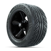 GTW® Godfather Black 14 in Wheels with 255/45-R14 Fusion GTR - 3/4 view
