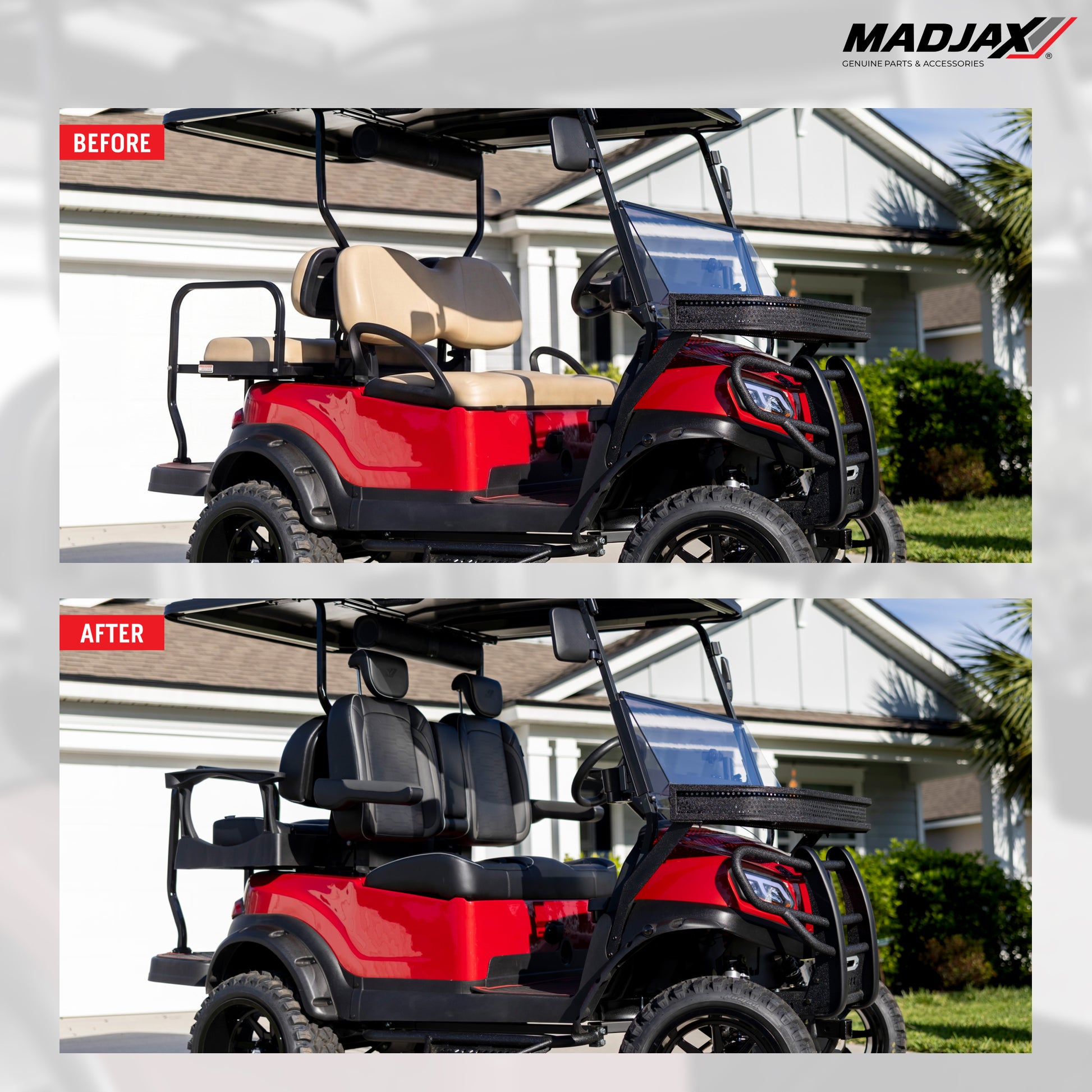 MadJax® Club Car Precedent/Tempo/Onward Black Commander Front Seat Cushions