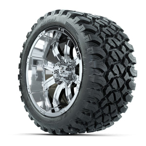 GTW® Tempest Chrome 14 in Wheels with 23X10-R14 Nomad Steel  - 3/4 view