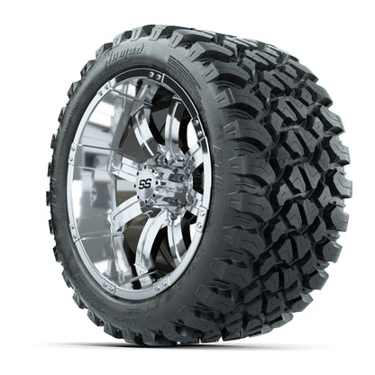 GTW® Tempest Chrome 14 in Wheels with 23X10-R14 Nomad Steel  - 3/4 view