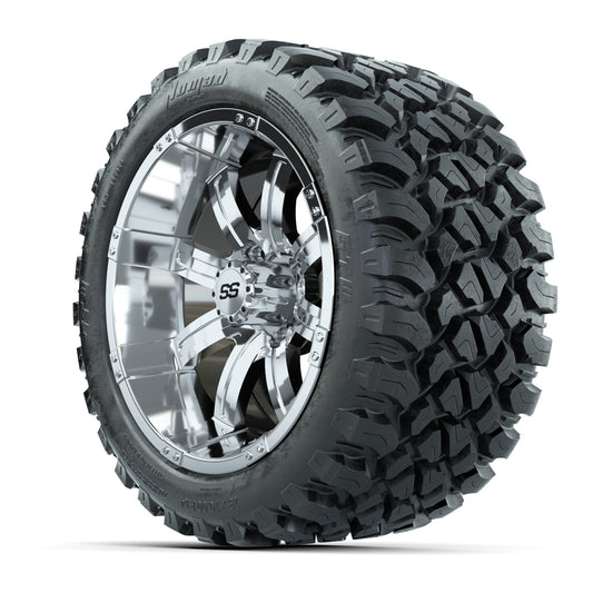 GTW® Tempest Chrome 14 in Wheels with 23X10-R14 Nomad Steel  - 3/4 view