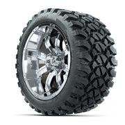 GTW® Tempest Chrome 14 in Wheels with 23X10-R14 Nomad Steel  - 3/4 view