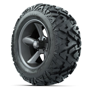 GTW Godfather Matte Gray 14 in Wheels with 25x10-14 Barrage  - 3/4 view