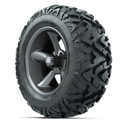 GTW Godfather Matte Gray 14 in Wheels with 25x10-14 Barrage  - 3/4 view