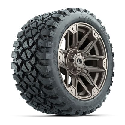 GTW® Graffiti Bronze/Black 14 in Wheels with 23X10-R14 Nomad Steel Belt Radial All-Terrain Tires – Full Set