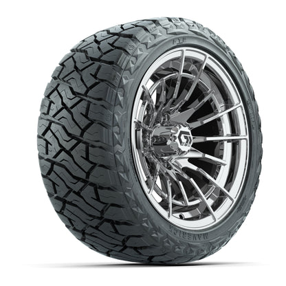 GTW Boost Chrome 14 in Wheels with 23x10.00-R14 Maverick All-Terrain Tires – Full Set