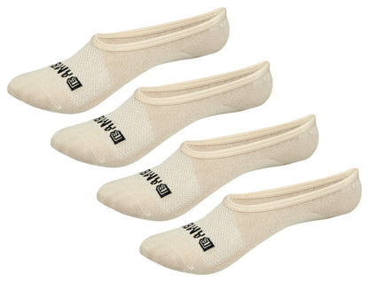 Bamboo Sports Super Low Cut No Show Bamboo Rayon Socks- Breathable, Moisture Wicking, Odor Eliminating, 4 Pair