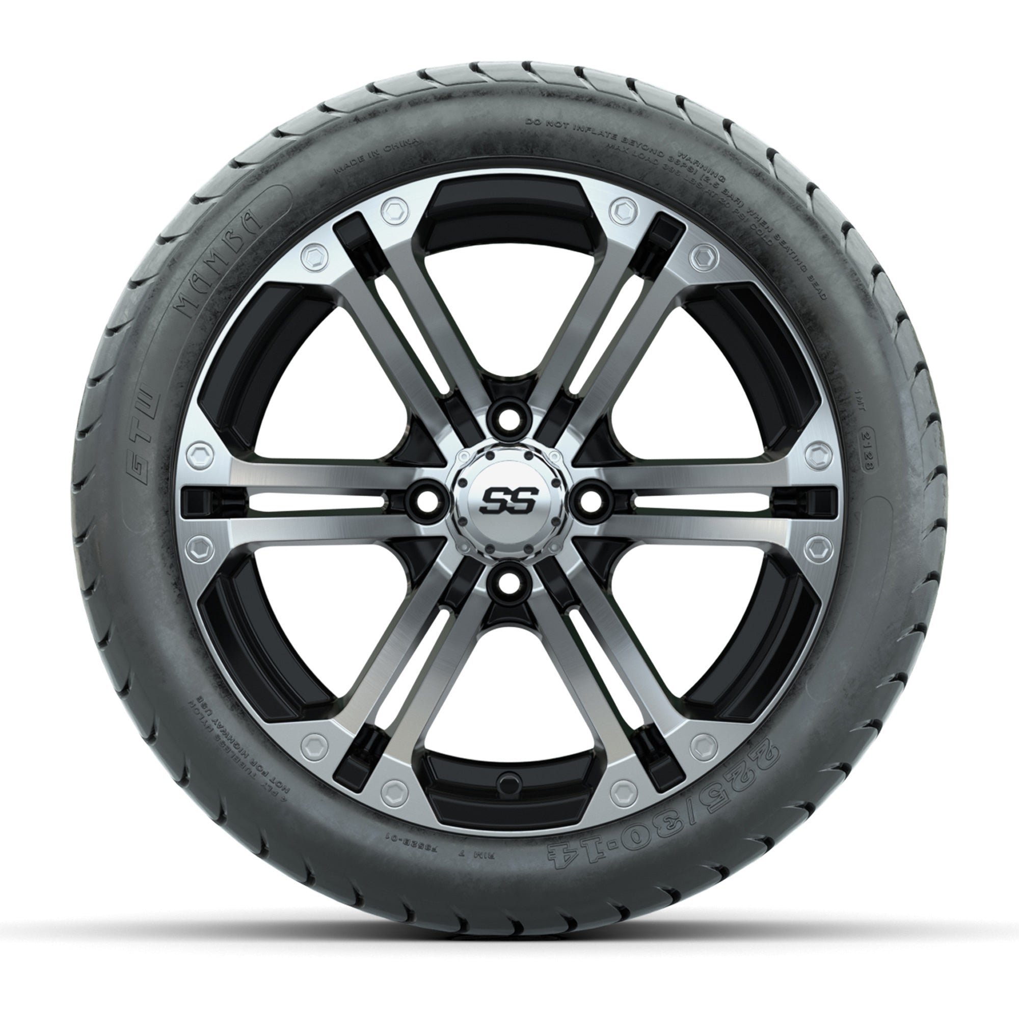 Set of 4 GTW Specter Wheels with Mamba Street Tires - 14 Inc - 3/4 view