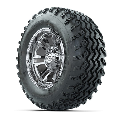 GTW® Shogun Chrome 12 in Wheels with 23X10.00-12 Rogue All-Terrain Tires – Full Set
