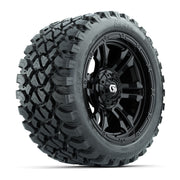 GTW® Shogun Gloss Black 14 in Wheels with 23X10-R14 Nomad Steel Belt Radial All-Terrain Tires – Full Set