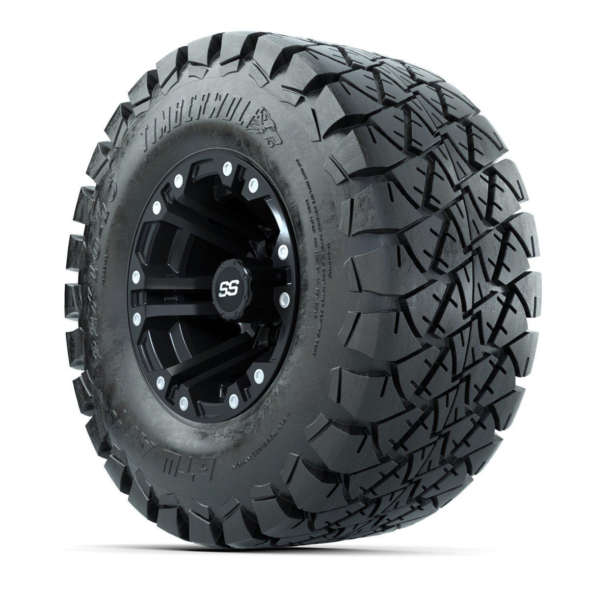 GTW Specter Matte Black Wheels with 22in Timberwolf Mud Tires - 10 Inch