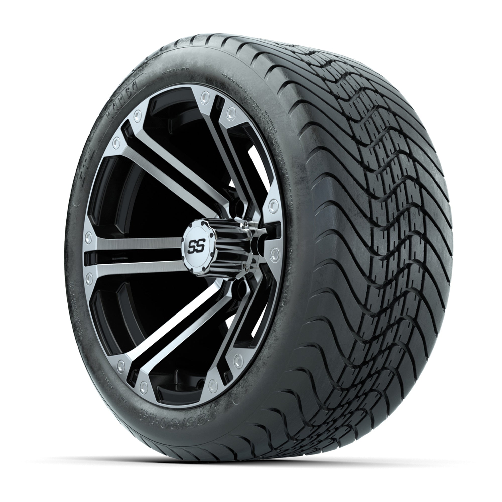 Set of 4 GTW Specter Wheels with Mamba Street Tires - 14 Inc - 3/4 view