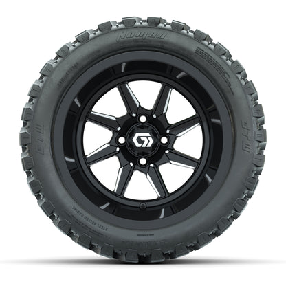 GTW Reaper Black/Machined 14 in Wheels with 23X10-R14 Nomad Steel Belt Radial All-Terrain Tires – Full Set