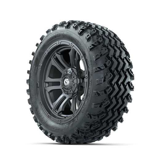 GTW® Shogun Gunmetal 14 in Wheels with 23X10.00-14 Rogue All - 3/4 view