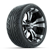GTW® Vampire Black/Machined 14 in Wheels with 205/40-R14 Fusion GTR Steel Belt Radial Street Tires – Full Set