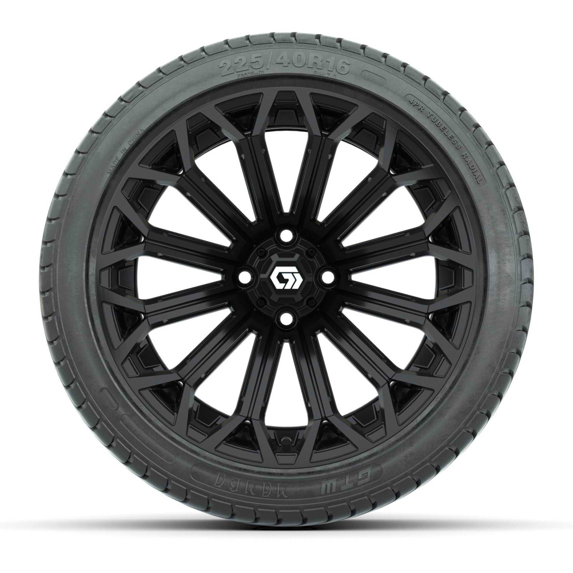 GTW Phantom Gloss Black 16 in Wheels with 225/40-R16 Mamba Street Tires – Full Set