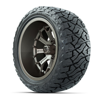 GTW Assault Matte Bronze 15 in Wheels with 23X10-R15 Maverick Steel Belted Radial All-Terrain Tires – Full Set