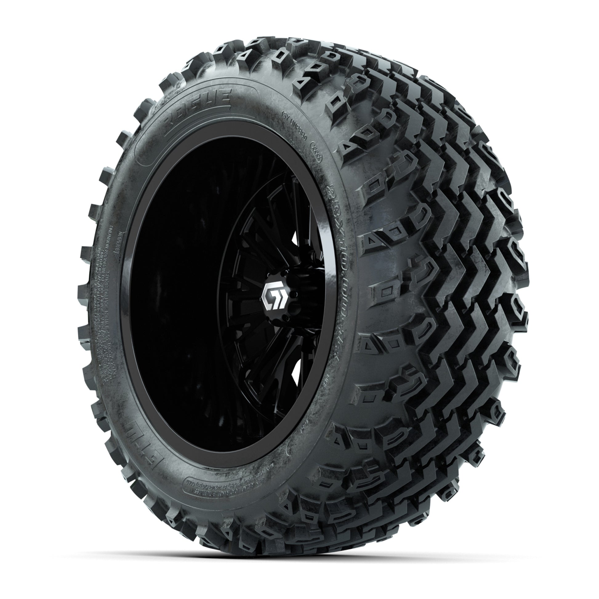 GTW Viper Gloss Black 14 in Wheels with 23X10-R14 Rogue All-Terrain Tires – Full Set