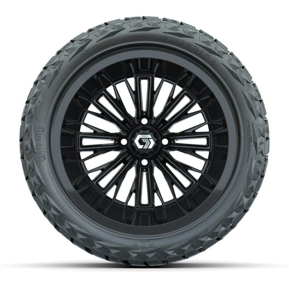 GTW Viper Gloss Black 15 in Wheels with 23X10-R15 Maverick Steel Belted Radial All-Terrain Tires – Full Set