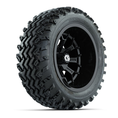 GTW Assault Gloss Black 14 in Wheels with 23X10-R14 Rogue All-Terrain Tires – Full Set