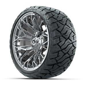 GTW Stellar Chrome 14 in Wheels with 205/35-R14 Maverick Low - 3/4 view