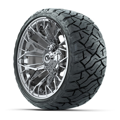 GTW Stellar Chrome 14 in Wheels with 205/35-R14 Maverick Low - 3/4 view