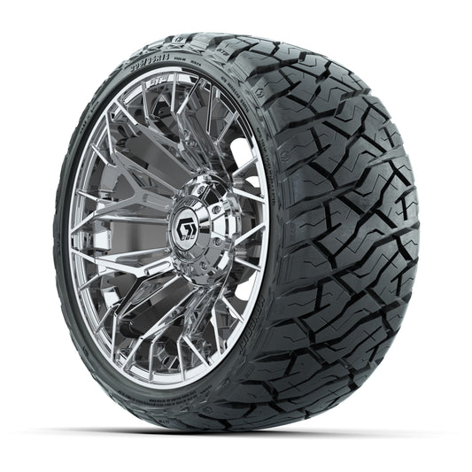GTW Stellar Chrome 14 in Wheels with 205/35-R14 Maverick Low - 3/4 view