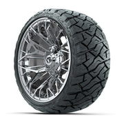 GTW Stellar Chrome 14 in Wheels with 205/35-R14 Maverick Low - 3/4 view