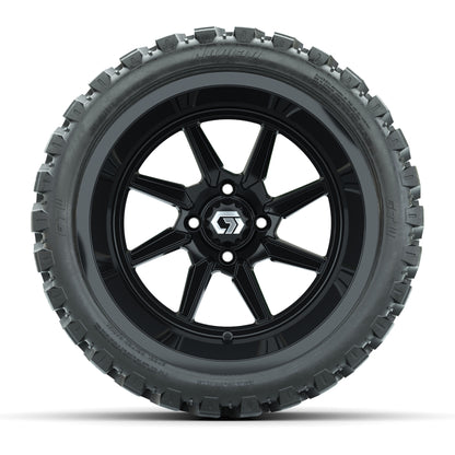 GTW Reaper Gloss Black 15 in Wheels with 23X10-R15 Nomad Steel Belted Radial All-Terrain Tires – Full Set