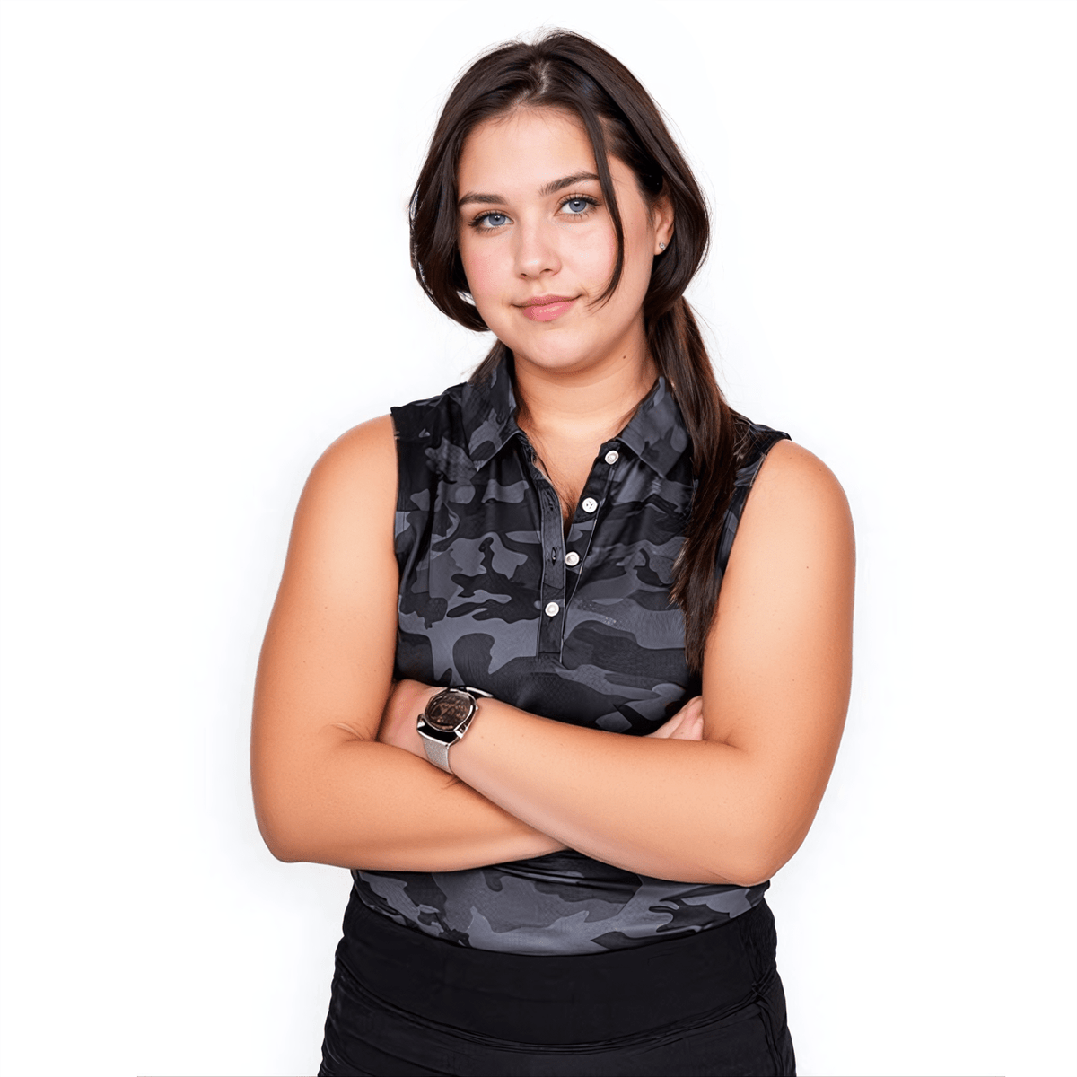 Black Camo Women's Polo (Sleeveless)