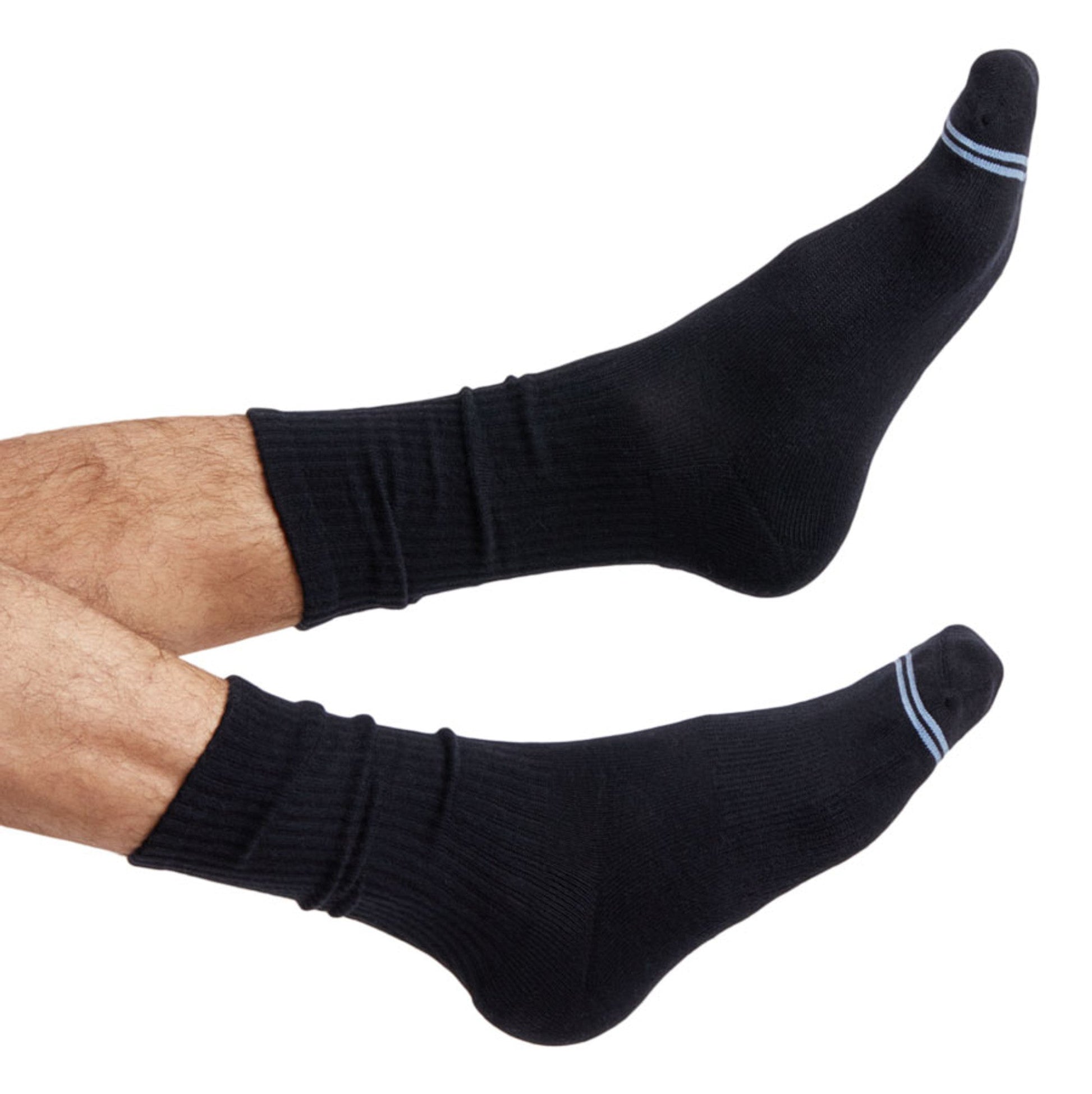 Black Casual Crew Socks 6-Pack