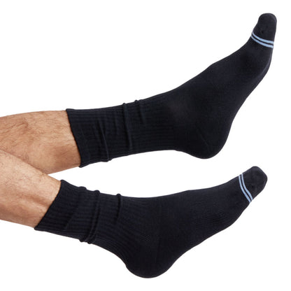 Black Casual Crew Socks 6-Pack