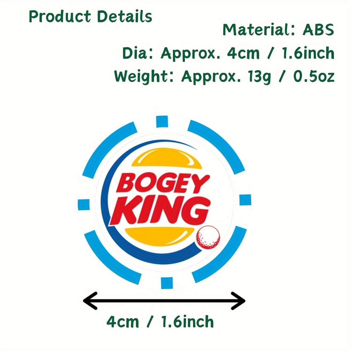 Bogey King Golf - Poker Chip Style Ball Marker