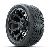 GTW® Raven Matte Gray/Ball Milled 14 in Wheels with 205/40-R - 3/4 view