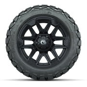 GTW® Graffiti Gloss Black 14 in Wheels with 22x10-14 Timberw - front view