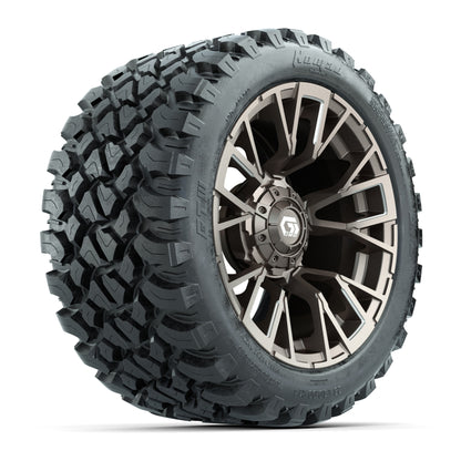 GTW® Vandal Bronze/Machined 14 in Wheels with 23X10-R14 Nomad Steel Belt Radial All-Terrain Tires – Full Set