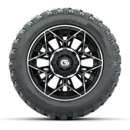 Set of (4) 12 in GTW® Stellar Machined & Black Wheels with 22x11-R12 Nomad All-Terrain Tires