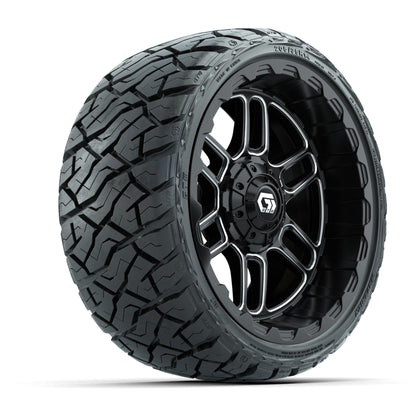GTW Titan Black/Machined 14 in Wheels with 205/35-R14 Maverick Low-Profile All-Terrain Tires – Full Set