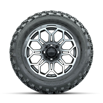 GTW Bravo Machined/Matte Grey 14 in Wheels with 23x10.00-14  - front view