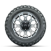 GTW Bravo Machined/Matte Grey 14 in Wheels with 23x10.00-14  - front view