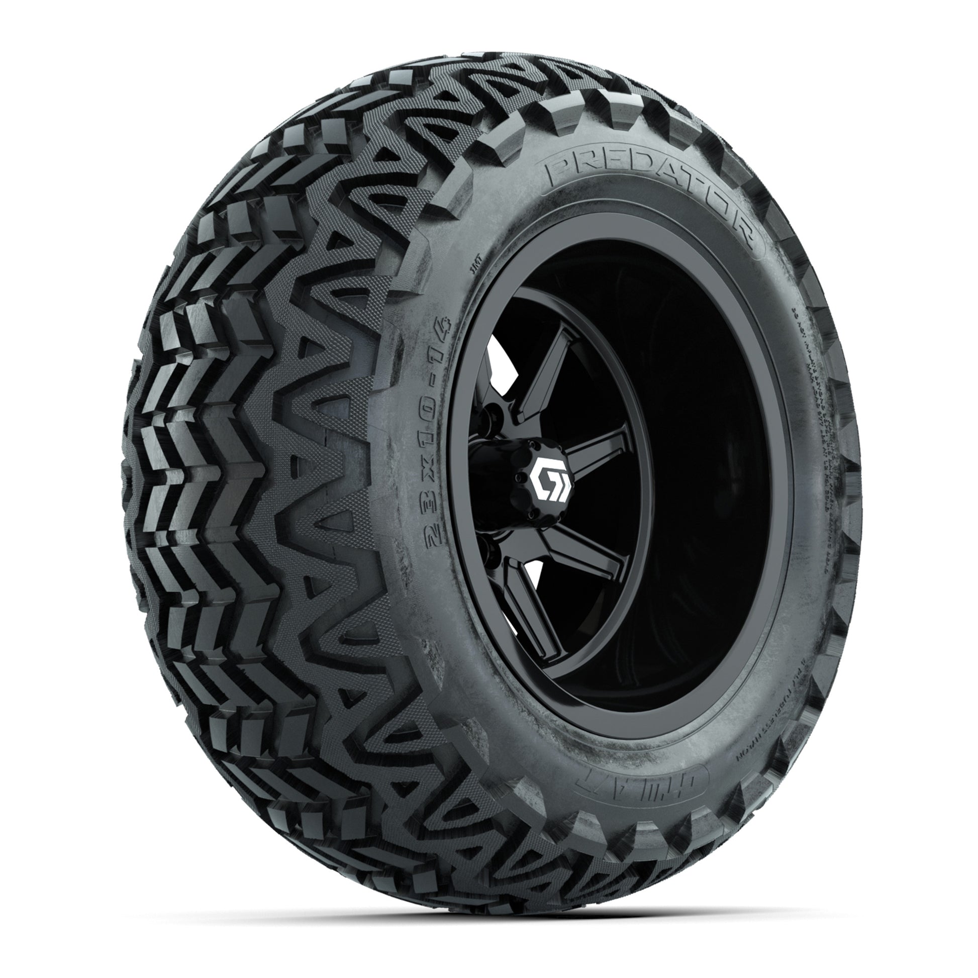 GTW Reaper Gloss Black 14 in Wheels with 23X10-14 Predator All-Terrain Tires – Full Set